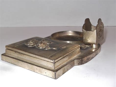 little metal box ashtraywith metal cigarette on top|Metal Ashtray for sale .